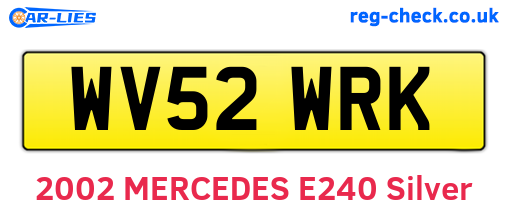 WV52WRK are the vehicle registration plates.