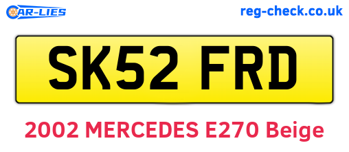 SK52FRD are the vehicle registration plates.