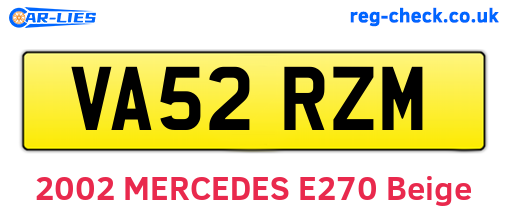 VA52RZM are the vehicle registration plates.