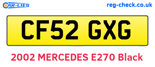 CF52GXG are the vehicle registration plates.