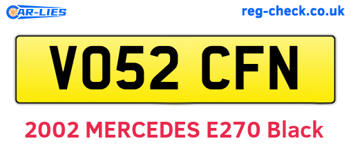 VO52CFN are the vehicle registration plates.