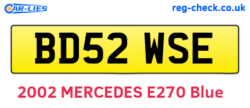 BD52WSE are the vehicle registration plates.
