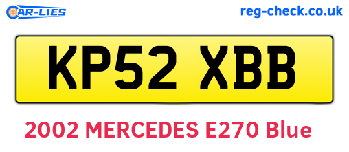 KP52XBB are the vehicle registration plates.