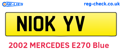 N10KYV are the vehicle registration plates.