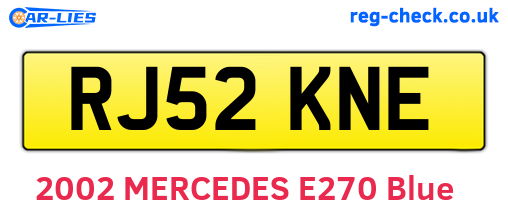 RJ52KNE are the vehicle registration plates.