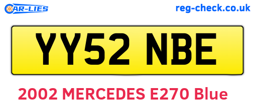 YY52NBE are the vehicle registration plates.