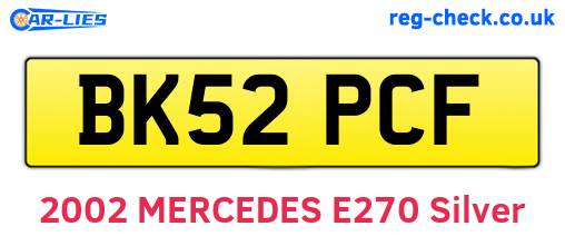 BK52PCF are the vehicle registration plates.