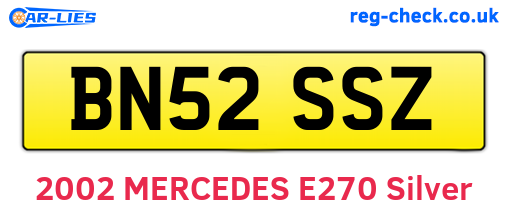 BN52SSZ are the vehicle registration plates.