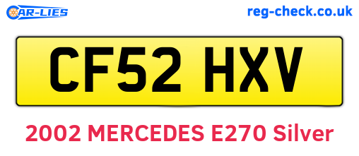 CF52HXV are the vehicle registration plates.