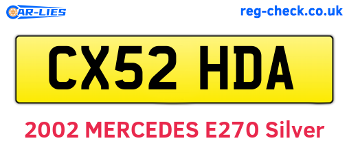CX52HDA are the vehicle registration plates.
