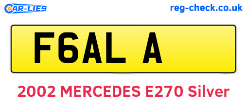 F6ALA are the vehicle registration plates.