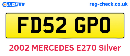 FD52GPO are the vehicle registration plates.