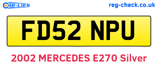 FD52NPU are the vehicle registration plates.