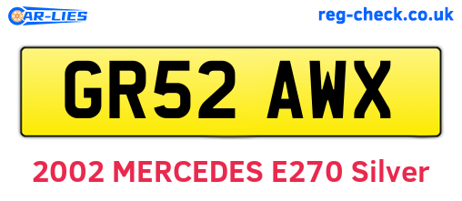 GR52AWX are the vehicle registration plates.