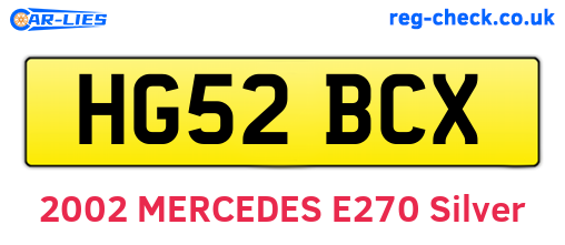 HG52BCX are the vehicle registration plates.