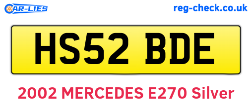 HS52BDE are the vehicle registration plates.