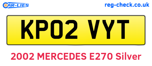 KP02VYT are the vehicle registration plates.