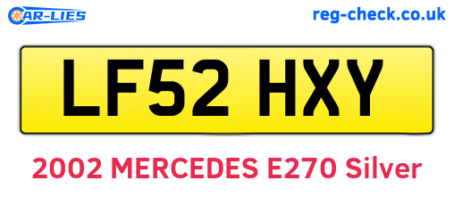LF52HXY are the vehicle registration plates.