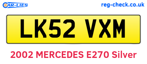 LK52VXM are the vehicle registration plates.