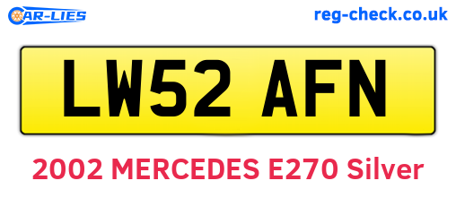 LW52AFN are the vehicle registration plates.