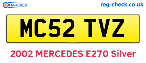 MC52TVZ are the vehicle registration plates.