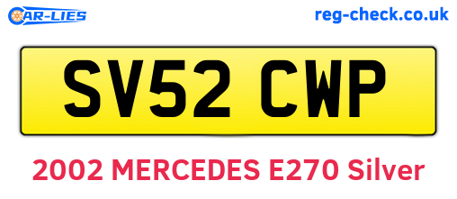 SV52CWP are the vehicle registration plates.
