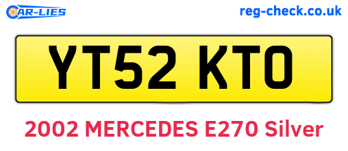 YT52KTO are the vehicle registration plates.