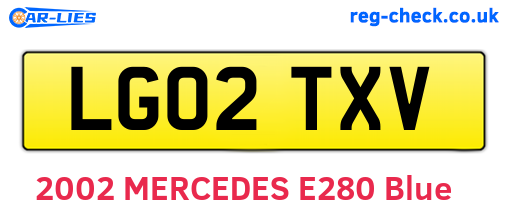 LG02TXV are the vehicle registration plates.