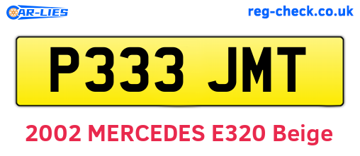P333JMT are the vehicle registration plates.