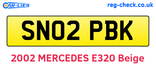 SN02PBK are the vehicle registration plates.