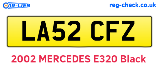 LA52CFZ are the vehicle registration plates.