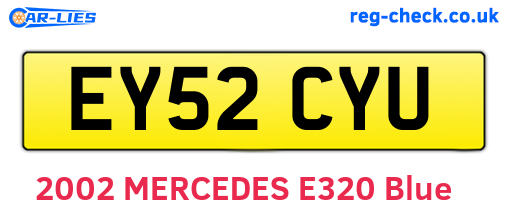 EY52CYU are the vehicle registration plates.