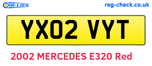 YX02VYT are the vehicle registration plates.