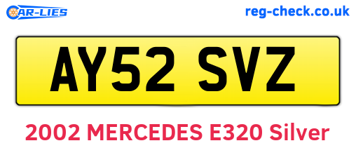 AY52SVZ are the vehicle registration plates.