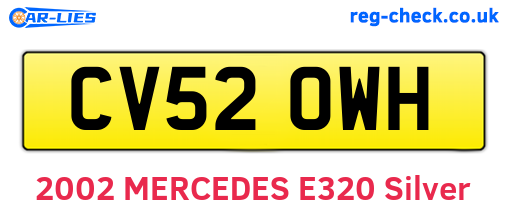 CV52OWH are the vehicle registration plates.
