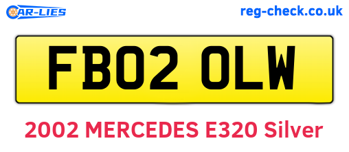 FB02OLW are the vehicle registration plates.