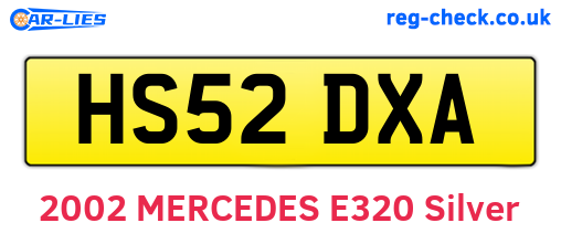 HS52DXA are the vehicle registration plates.