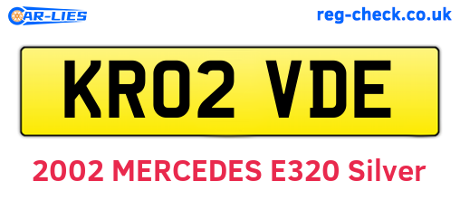 KR02VDE are the vehicle registration plates.