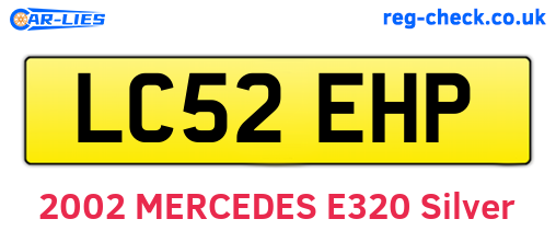 LC52EHP are the vehicle registration plates.