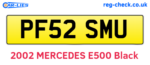 PF52SMU are the vehicle registration plates.