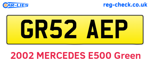 GR52AEP are the vehicle registration plates.