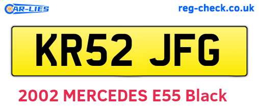 KR52JFG are the vehicle registration plates.