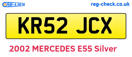 KR52JCX are the vehicle registration plates.