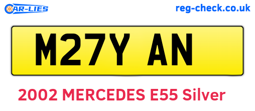 M27YAN are the vehicle registration plates.