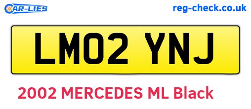 LM02YNJ are the vehicle registration plates.
