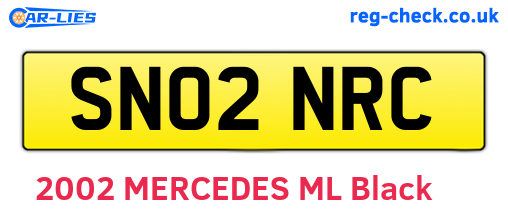 SN02NRC are the vehicle registration plates.