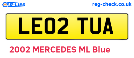 LE02TUA are the vehicle registration plates.