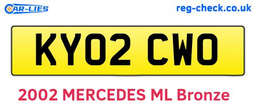 KY02CWO are the vehicle registration plates.