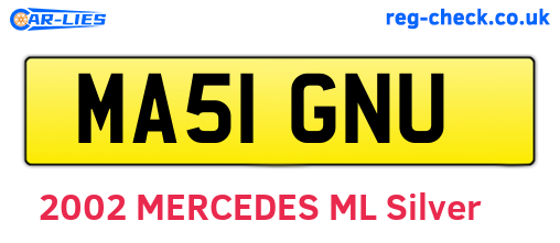 MA51GNU are the vehicle registration plates.