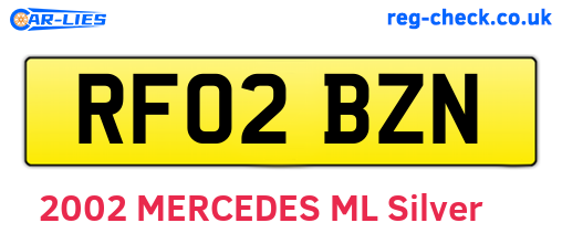 RF02BZN are the vehicle registration plates.
